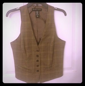 Brown plaid New York & Company vest